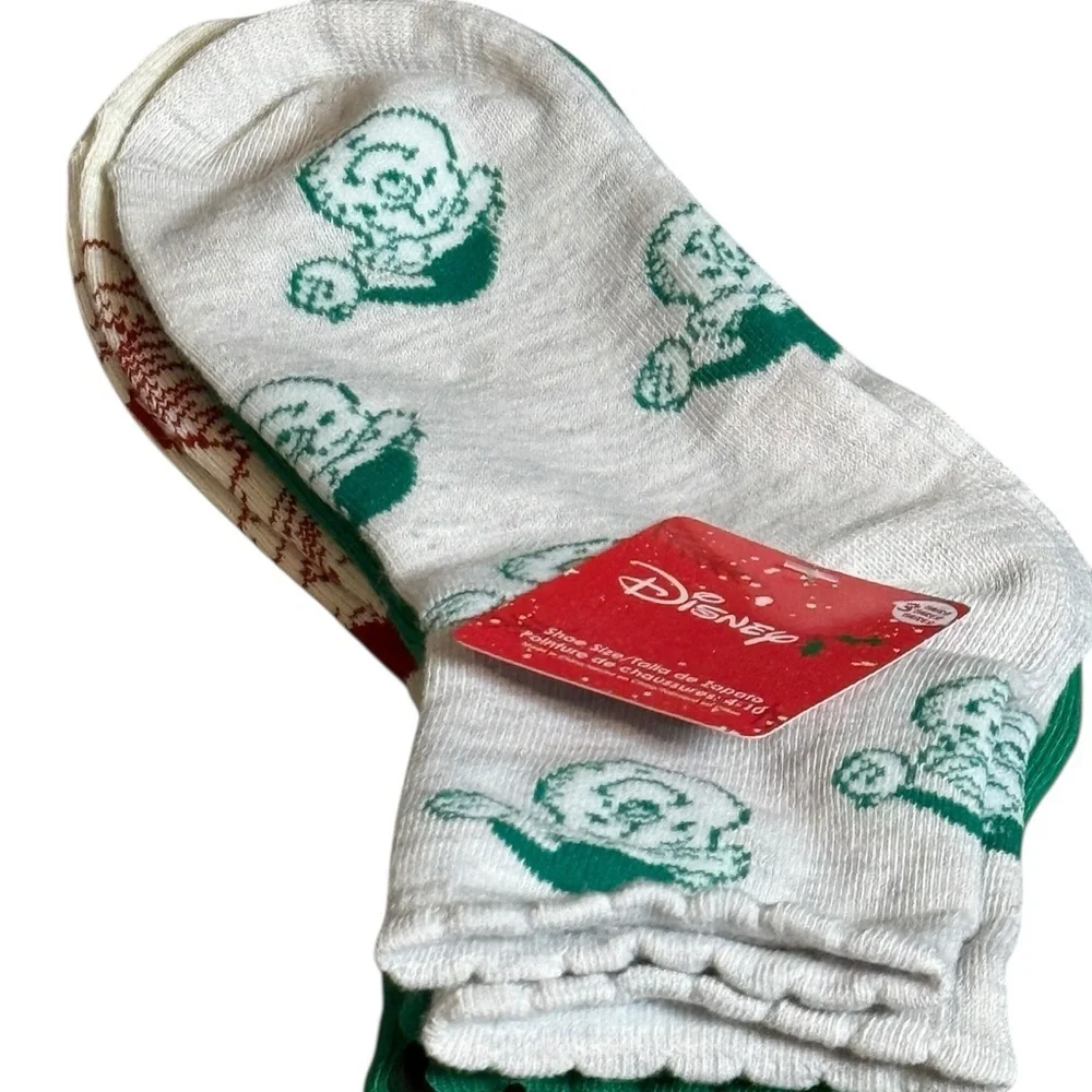Disney Dopey Holiday No Show Socks 3-Pack Size 4-10